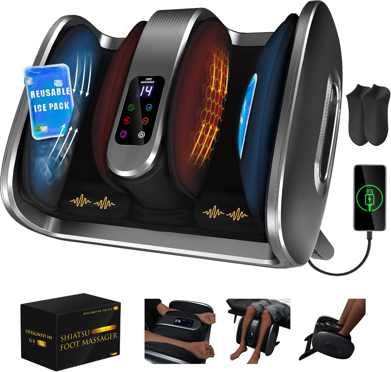 Foot Spa - R Thuisgebruik Professionele Shiatsu Kneden Vibrerende