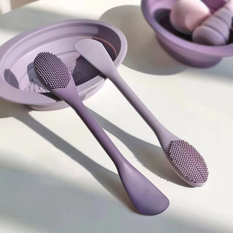 Spa Massager - Dubbele siliconen gezichtsmaskerborstel Gezichtsmassage Reinigingsborstel DIY