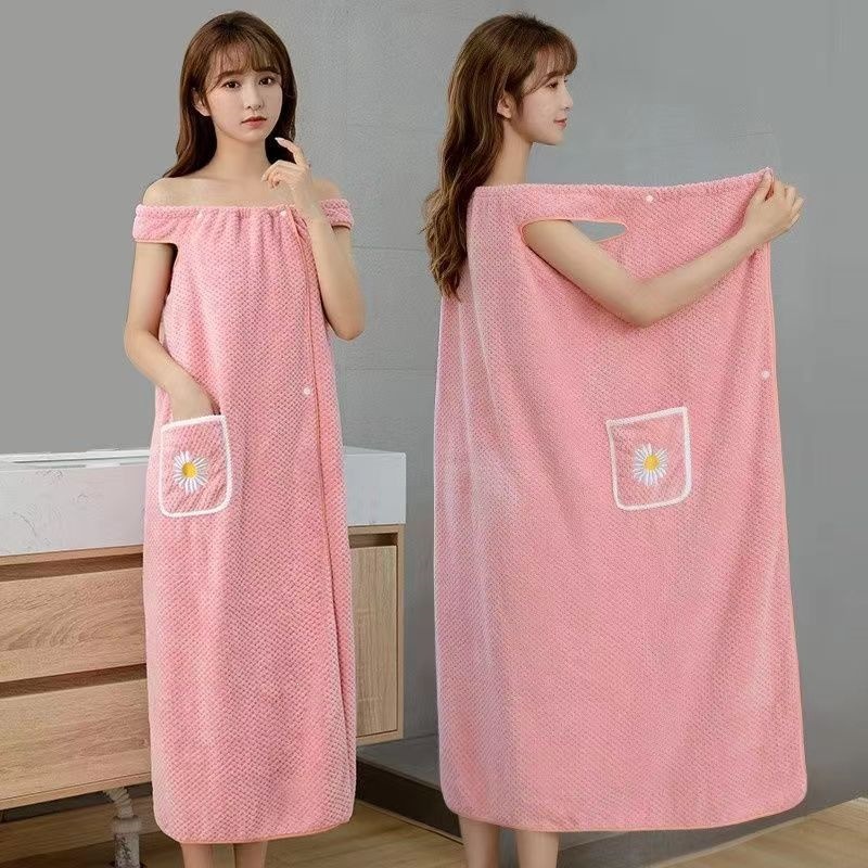Extra lange roze bloemenbadhan - Spa Towel recensie en prijs